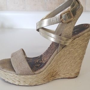 Gold strappy sandals